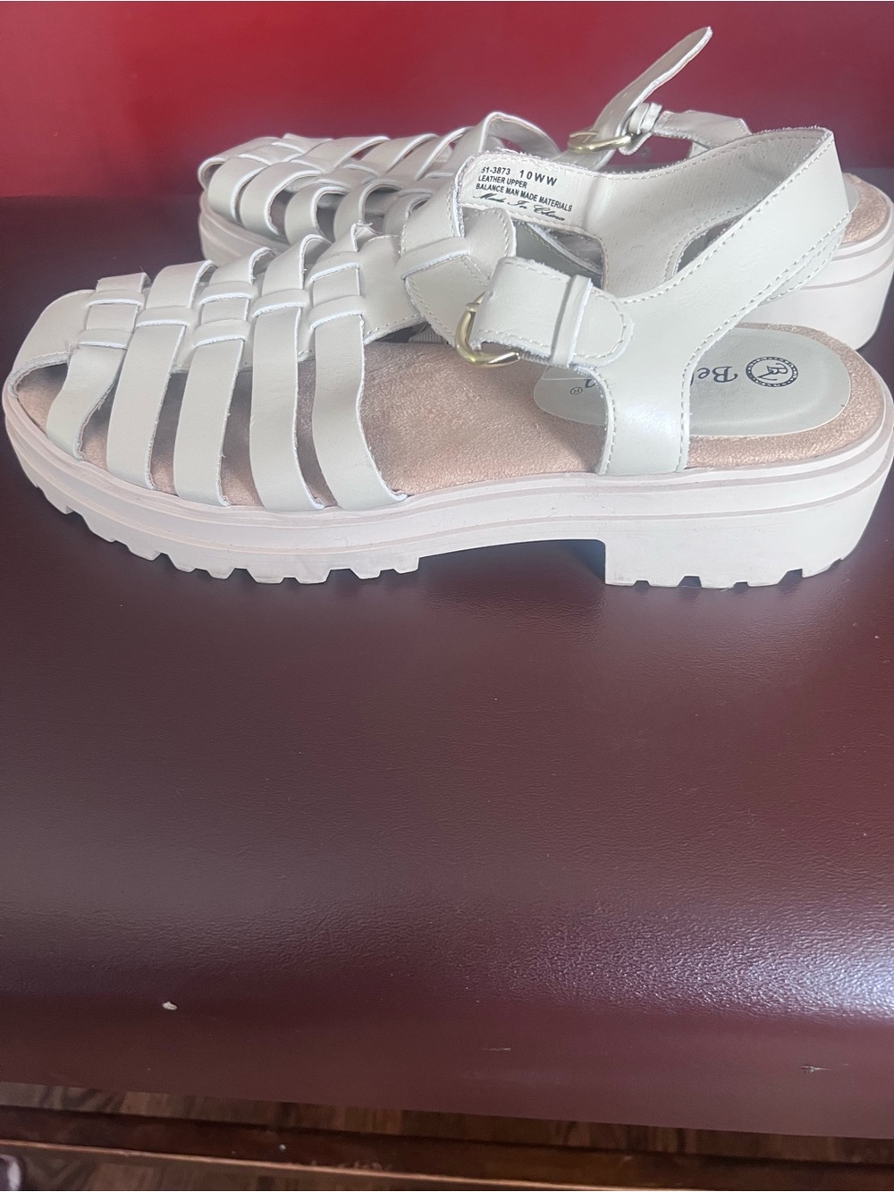 Bella Vita White Woven Slingback Sandals